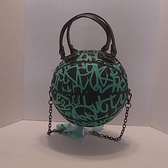 NWT HANDMADE Graffiti And1 Black&Mint Basketball Purse 🏀 - Picture 10 of 16